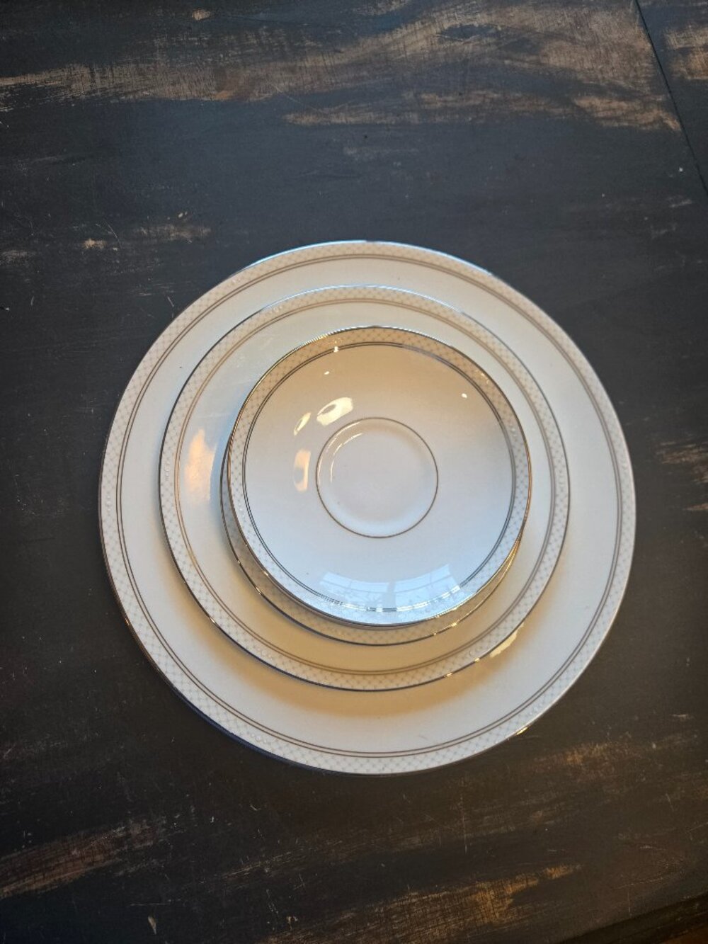 Waterford Padova Fine Bone China 4pc Place Setting White/Gold Dinner Set